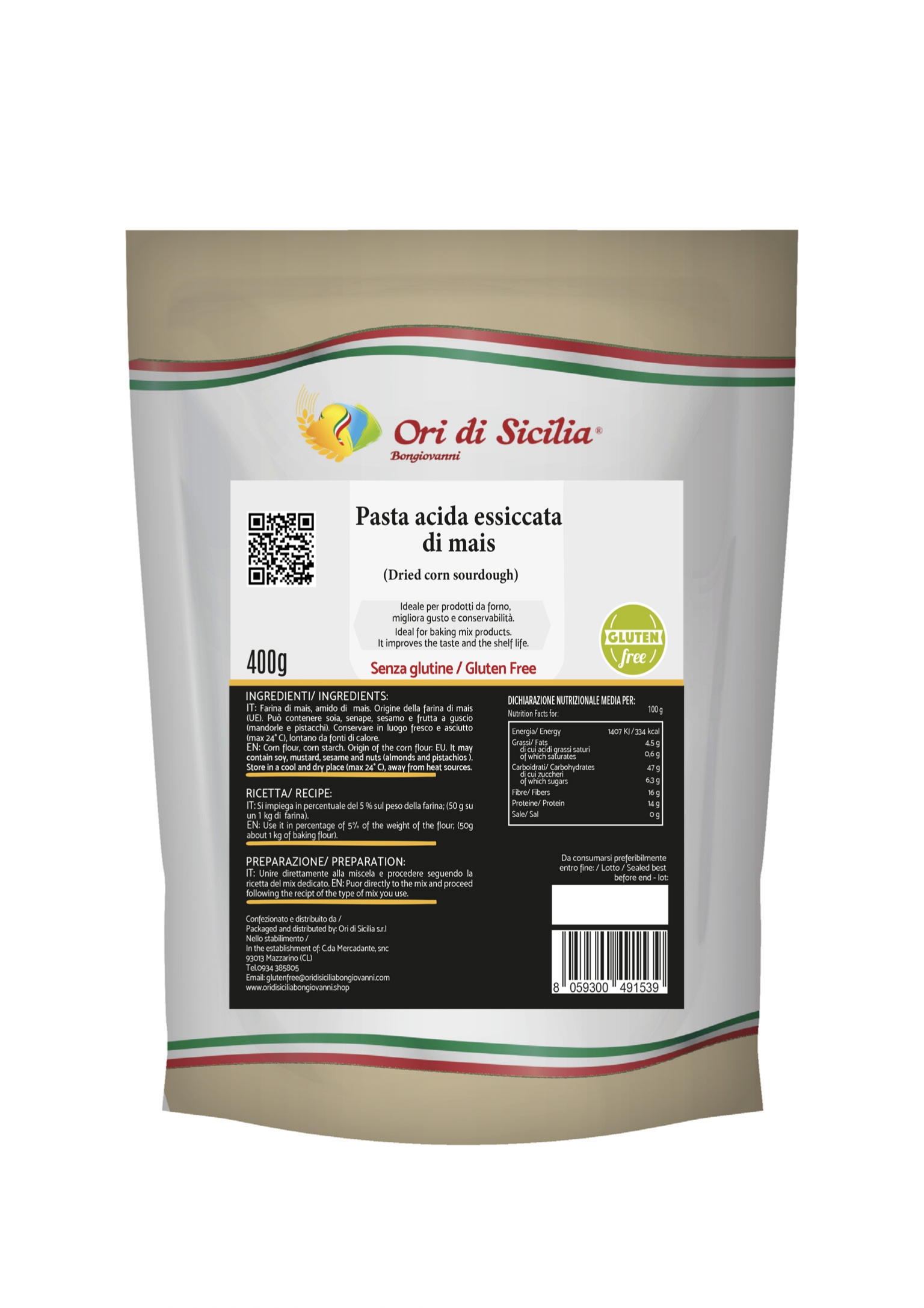 PASTA ACIDA ESSICATA DI MAIS 400 GR