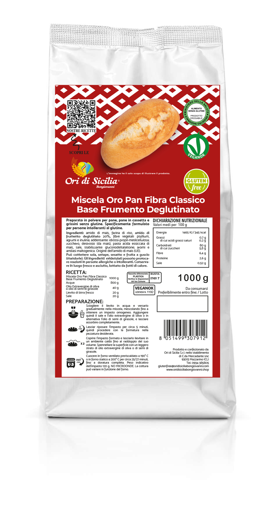 Miscela Oro Pan Fibra Classico Base frumento deglutinato